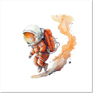 Astronaut Watercolor Posters and Art